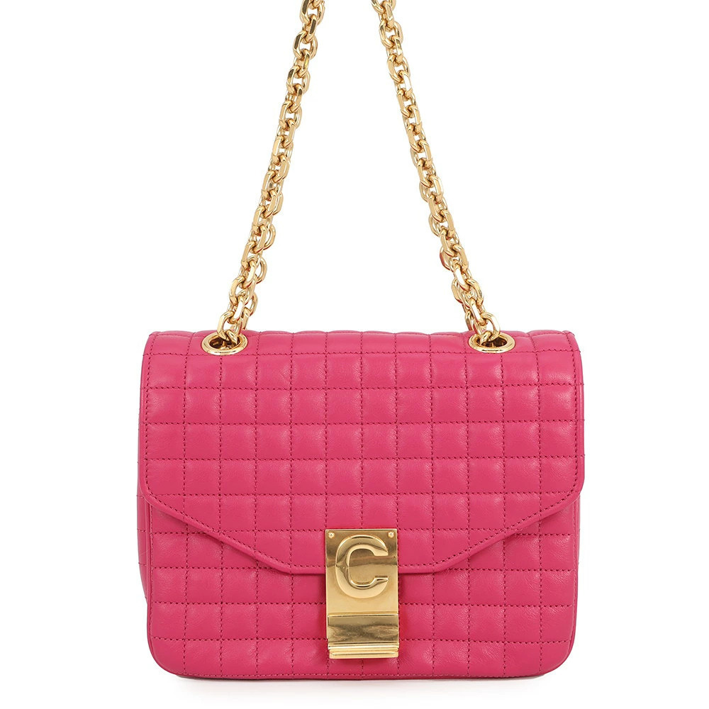 Celine Chain Shoulder Bag C Leather